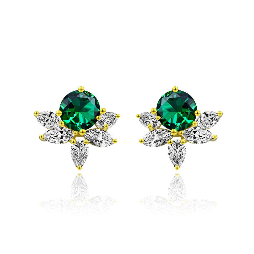 أقراط مرصعة بالألماس من الزمردEarringsمجوهرات ميون