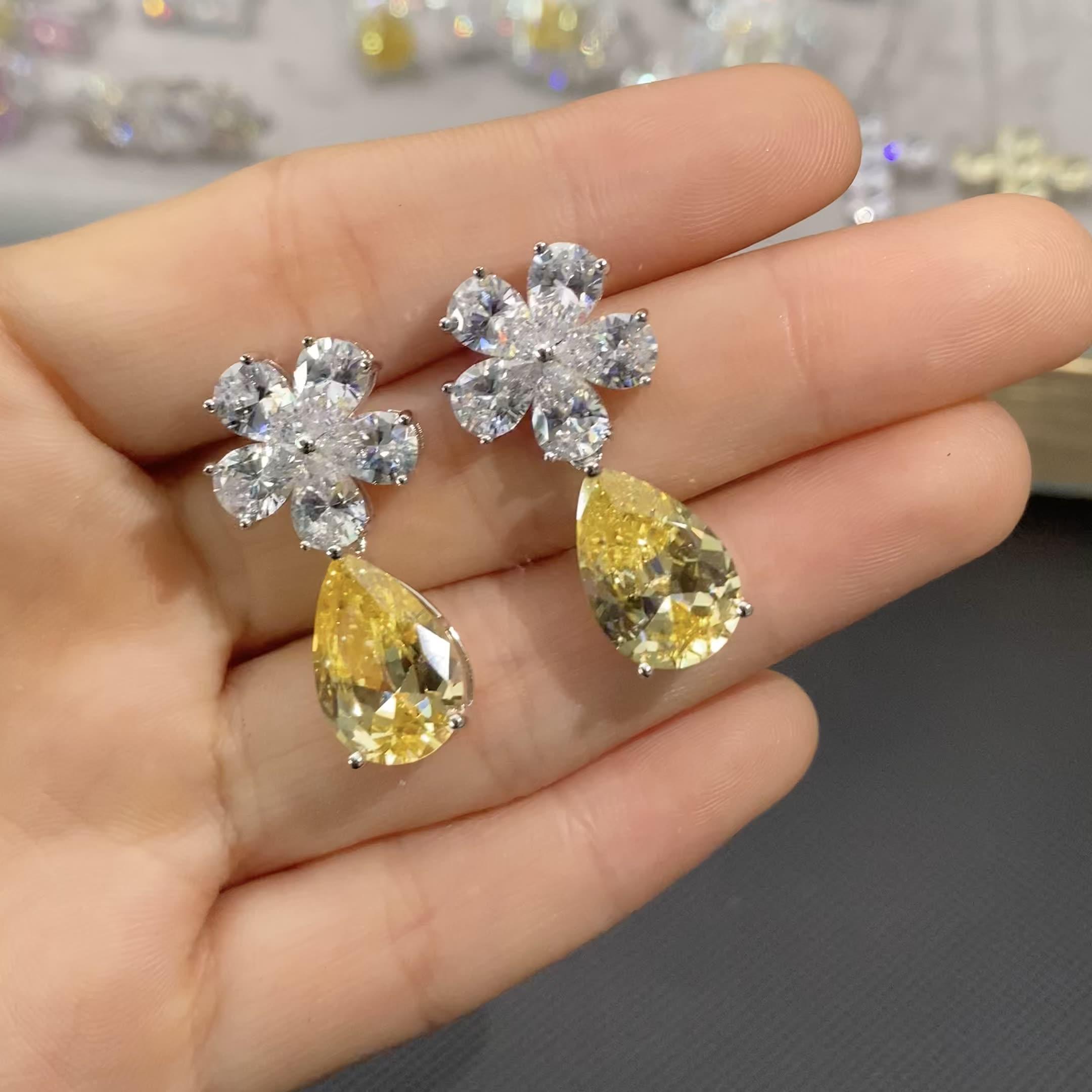 أقراط ألماس قطرات ماءEarringsمجوهرات ميون