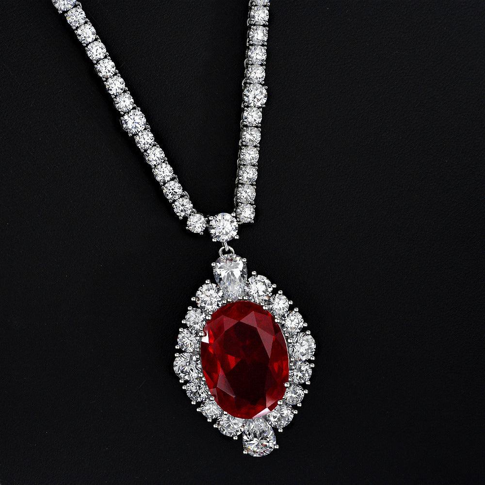 سلسال بيضوي ياقوتيNecklacesمجوهرات ميون