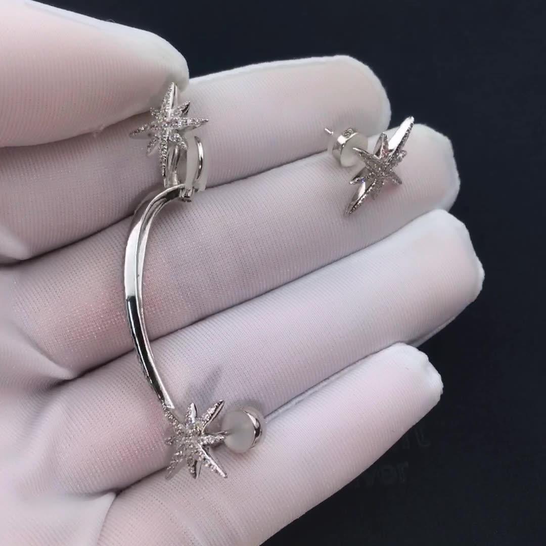 أقراط مشبك أذن من الفضة الإسترليني على شكل نجمةEarringsمجوهرات ميون