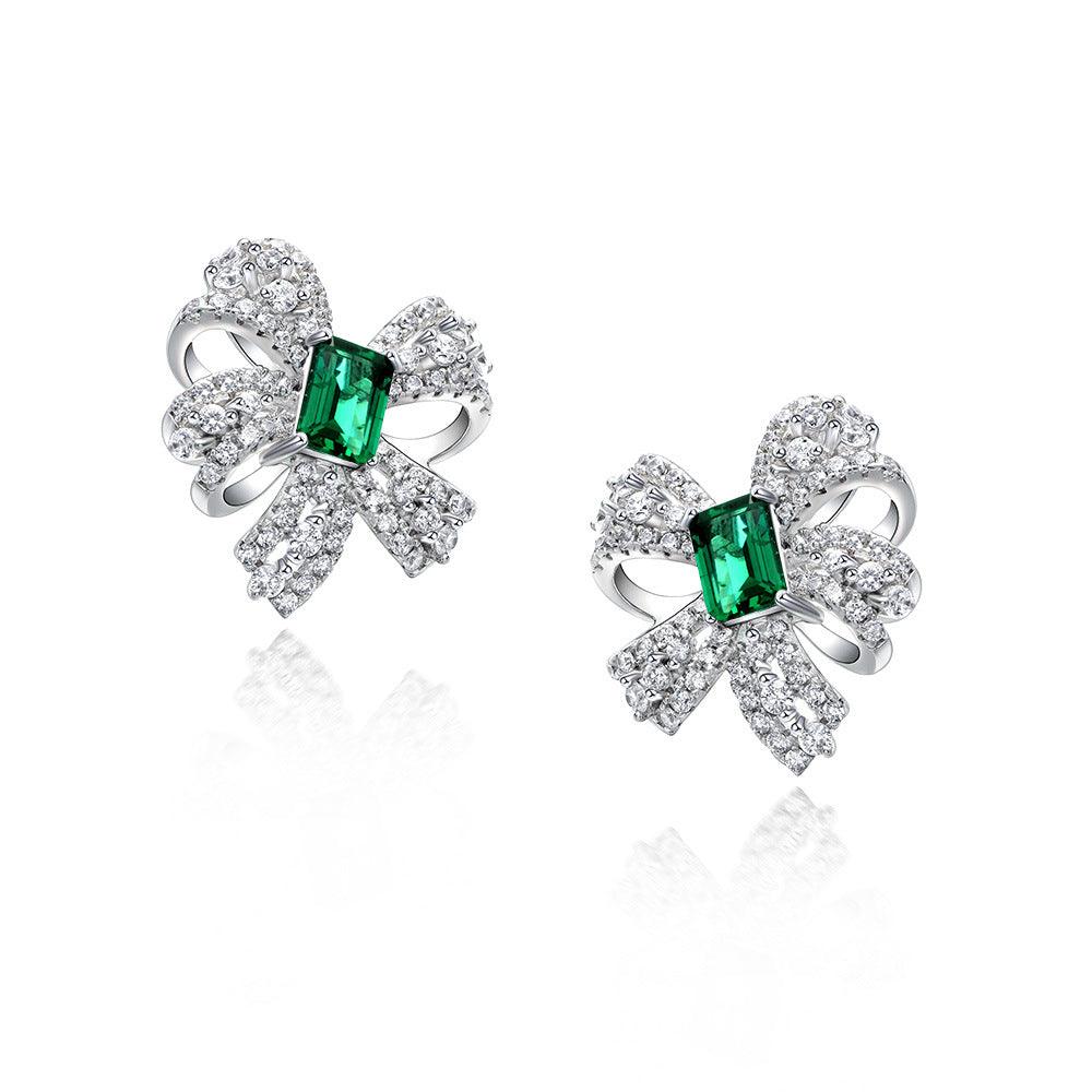 أقراط فراشة الزمردEarringsمجوهرات ميون