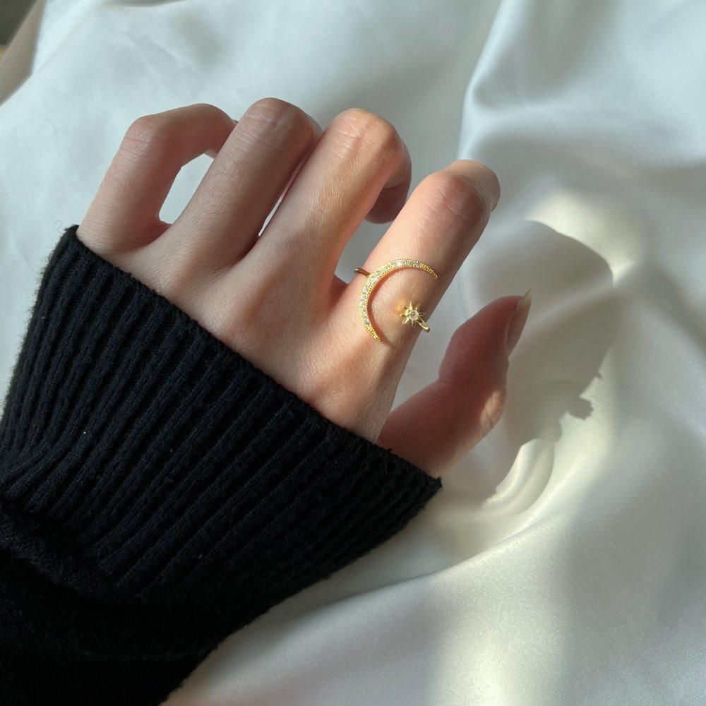 خاتم فضة نجمة القمرRingsمجوهرات ميون