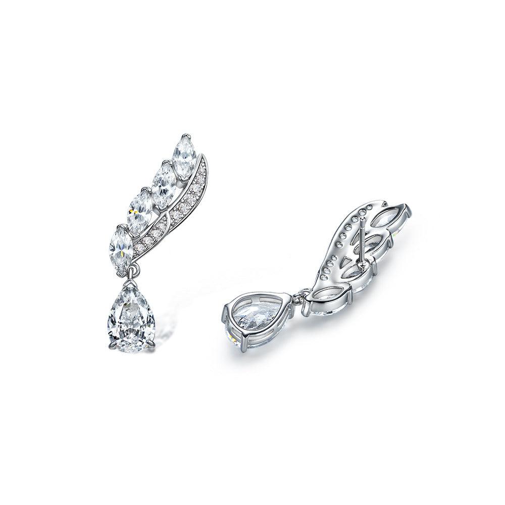 أقراط ألماس بتصميم الريشEarringsمجوهرات ميون