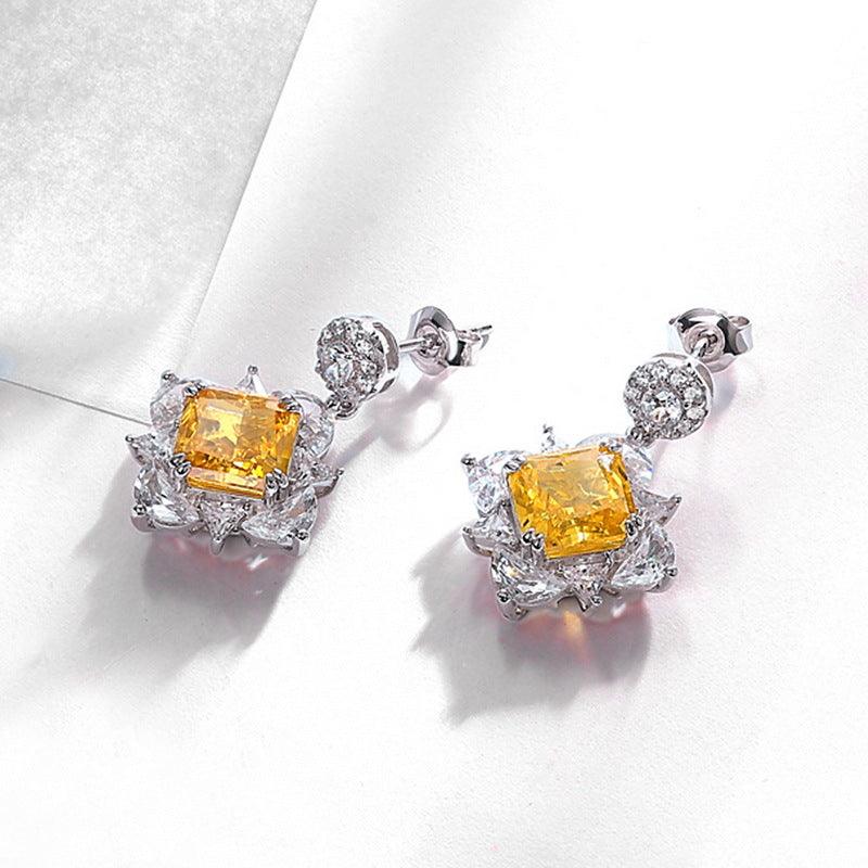 أقراط  مربع الجليد الماسEarringsمجوهرات ميون
