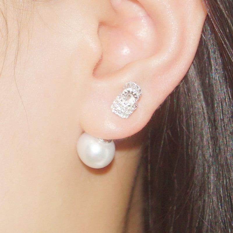 أقراط من الفضة الإسترليني أقراط مرصعة وبحجر لوْلوْEarringsمجوهرات ميون