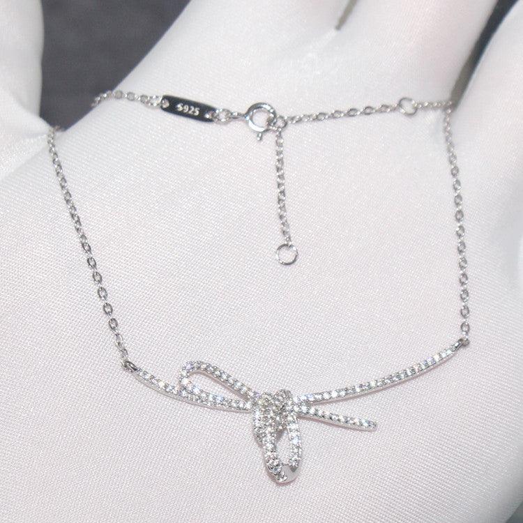 قلادة العقدة مرصع بالماس من الفضة الإسترلينيNecklaceمجوهرات ميون