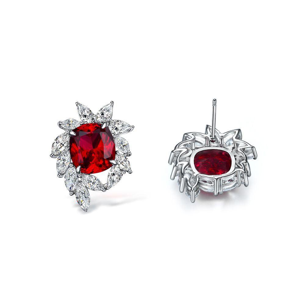 أقراط ماسية على شكل حمامة دم حمراءEarringsمجوهرات ميون