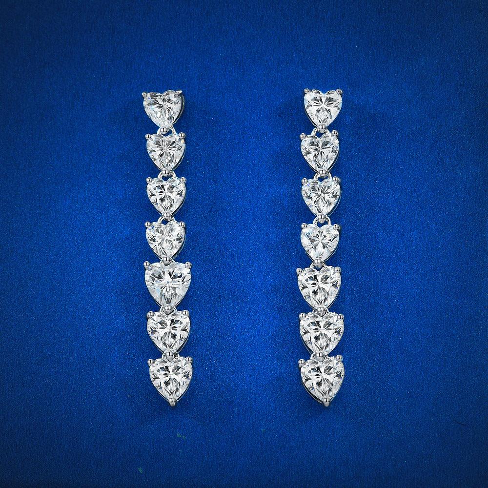 قرط الماسات القلوبEarringsمجوهرات ميون