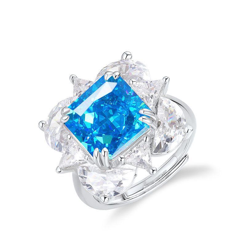 خاتم  زهرة الجليد الماس 12ct مربع 10 * 10Ringsمجوهرات ميون