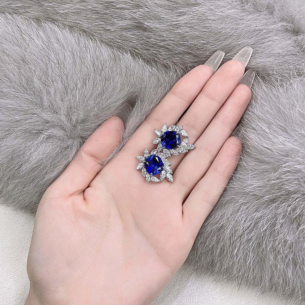 أقراط من الياقوت متدلية على شكل زهرة جليديةEarringsمجوهرات ميون