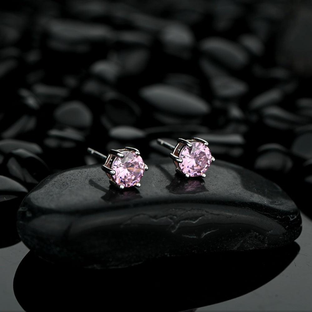 أقراط الزركون الورديEarringsمجوهرات ميون