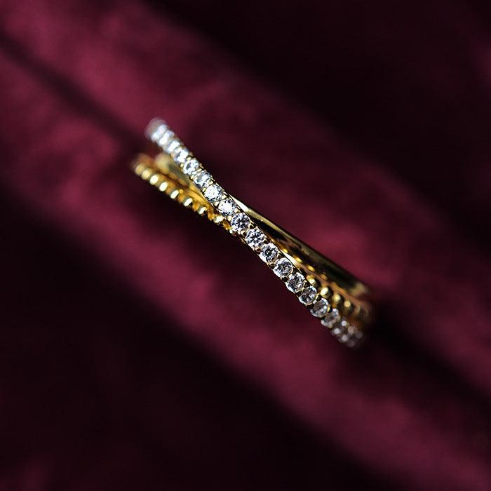 خاتم أنيق من الفضة 18 قيراط مرصع بالألماسRingsمجوهرات ميون