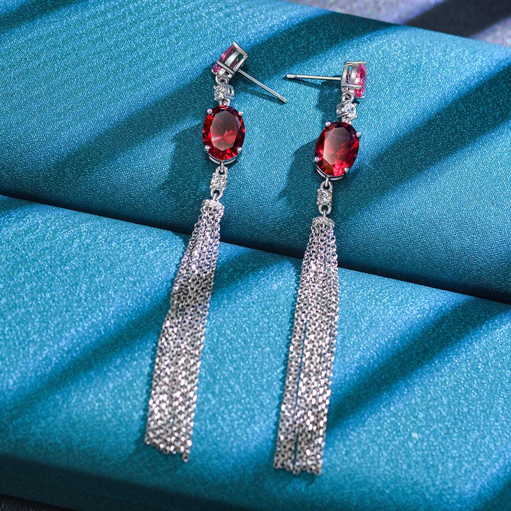 أقراط روبي ريترو الأحمرEarringsمجوهرات ميون