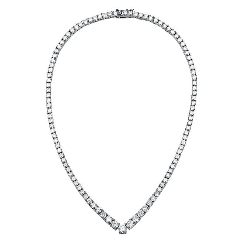 عقد تنس من الماس مويسانيتي على شكل حرف V  تصميم جديدNecklacesمجوهرات ميون