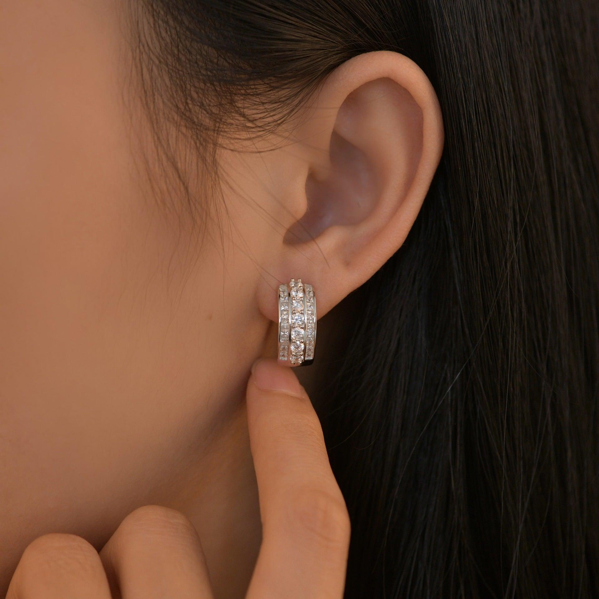 أقراط الاميرة ديانا الماسي عالي الكربونEarringsمجوهرات ميون