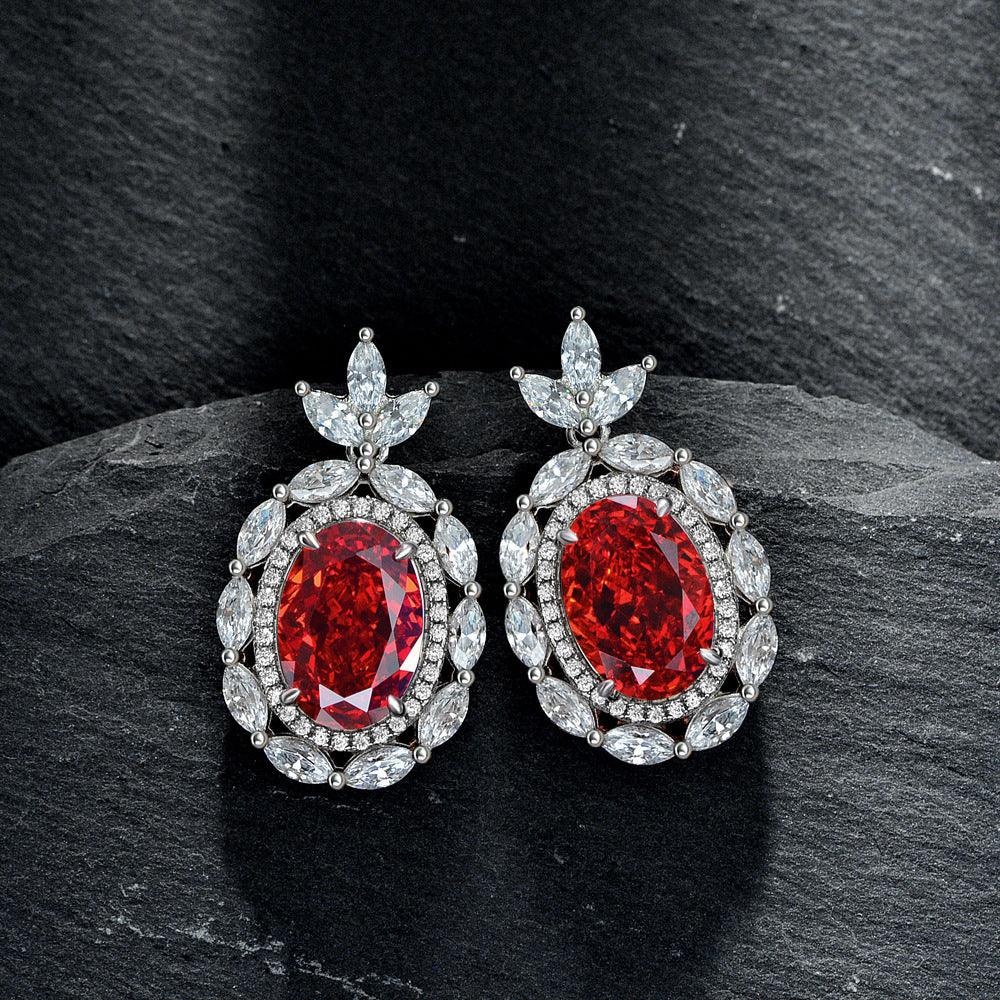 قرط زهرة الجليد الياقوتيةEarringsمجوهرات ميون