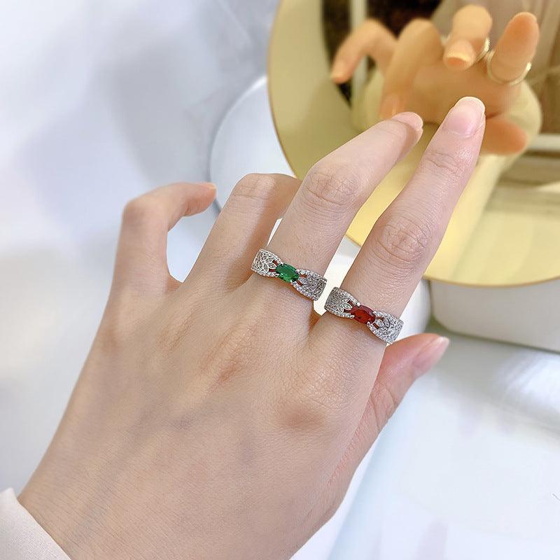 خاتم الزمرد والياقوت الفاخرةRingsمجوهرات ميون