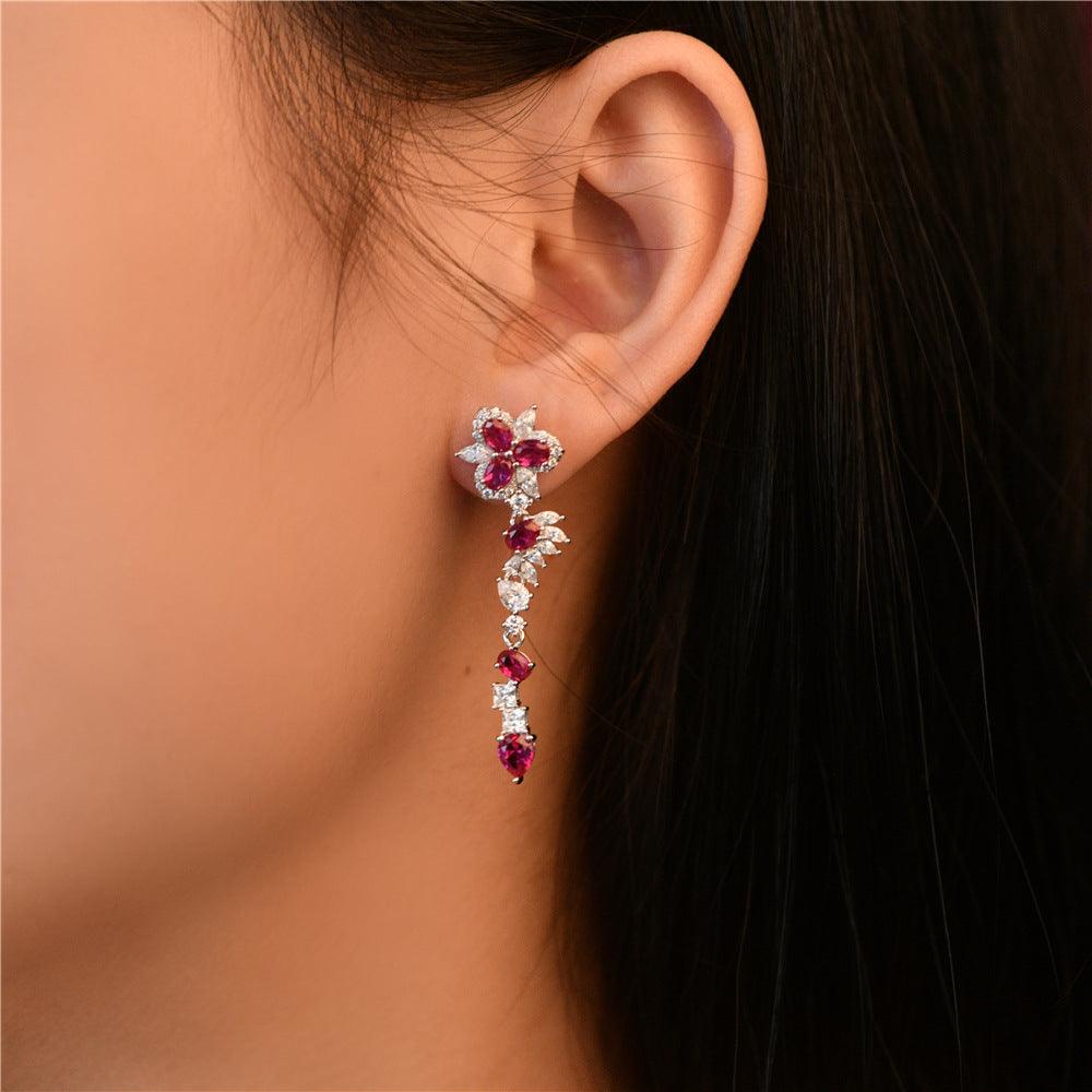 قرط فضة الماسي بشكل انيق وراقيEarringsمجوهرات ميون