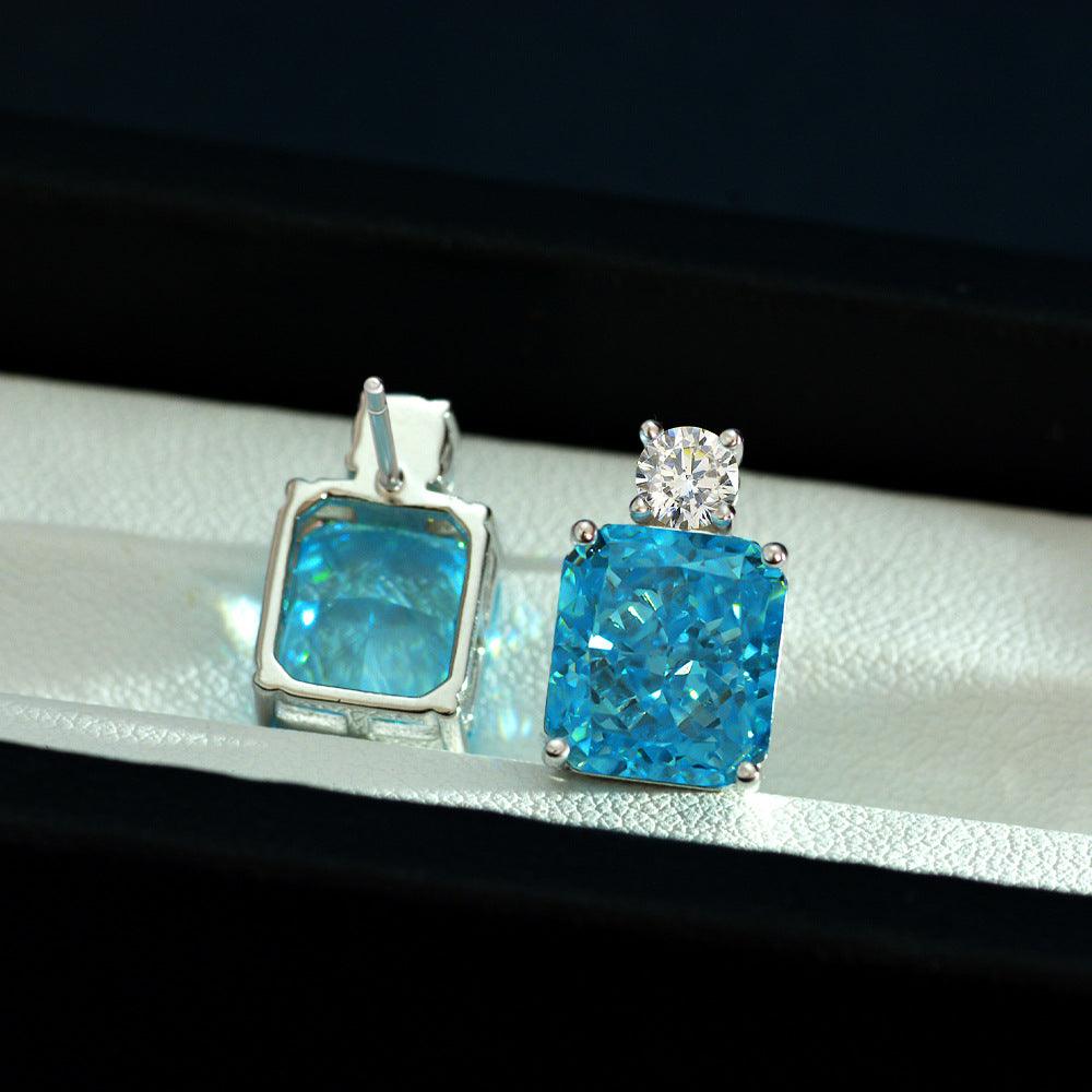 أقراط البحر الأزرق مطعمة بالماسEarringsمجوهرات ميون