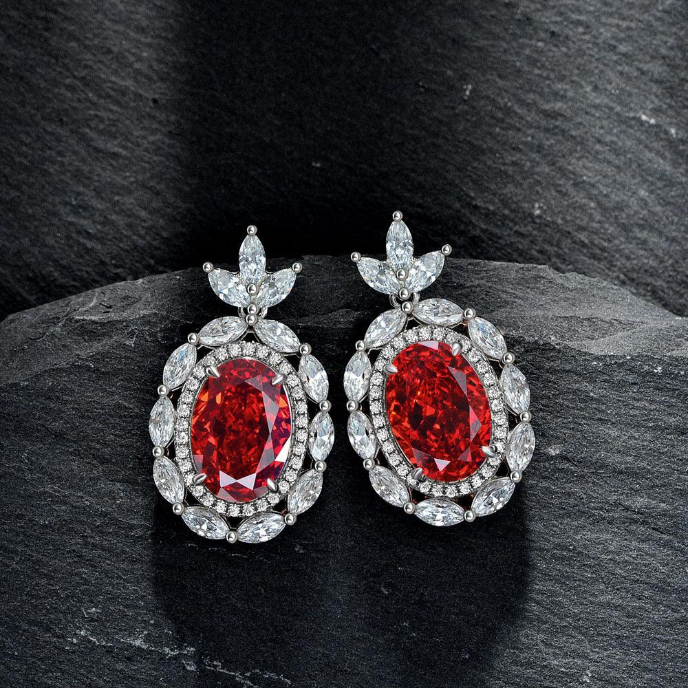 قرط زهرة الجليد الياقوتيةEarringsمجوهرات ميون