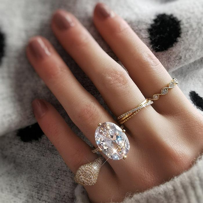 خاتم أنيق من الفضة 18 قيراط مرصع بالألماسRingsمجوهرات ميون