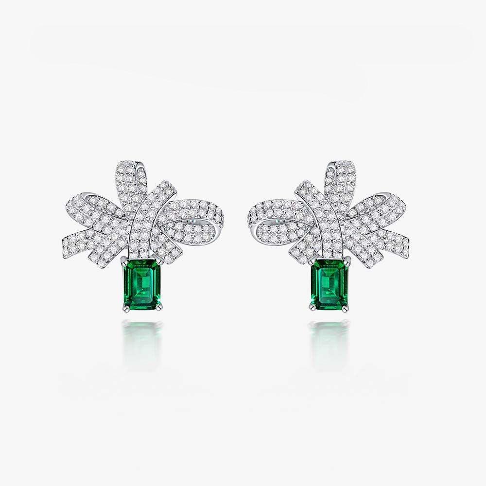 أقراط ربطة الزمردEarringsمجوهرات ميون