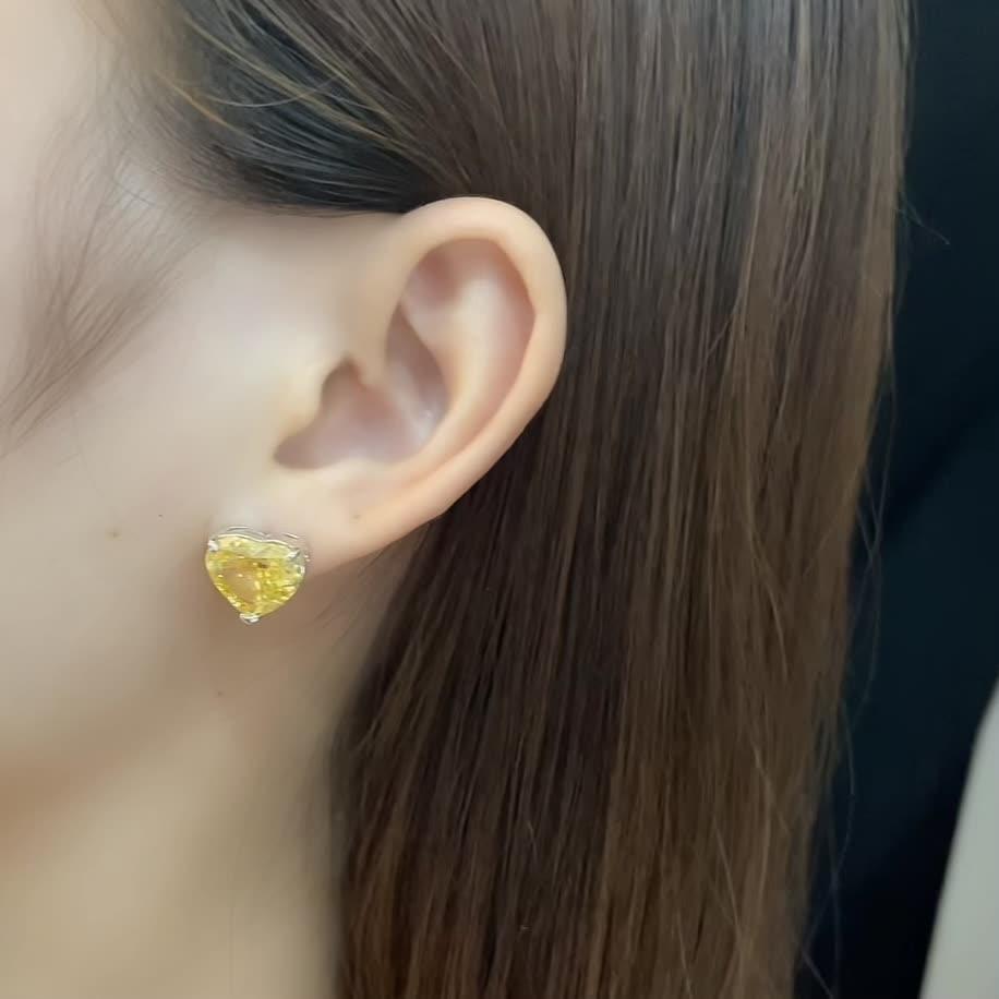 أقراط ألماس على شكل قلبEarringsمجوهرات ميون