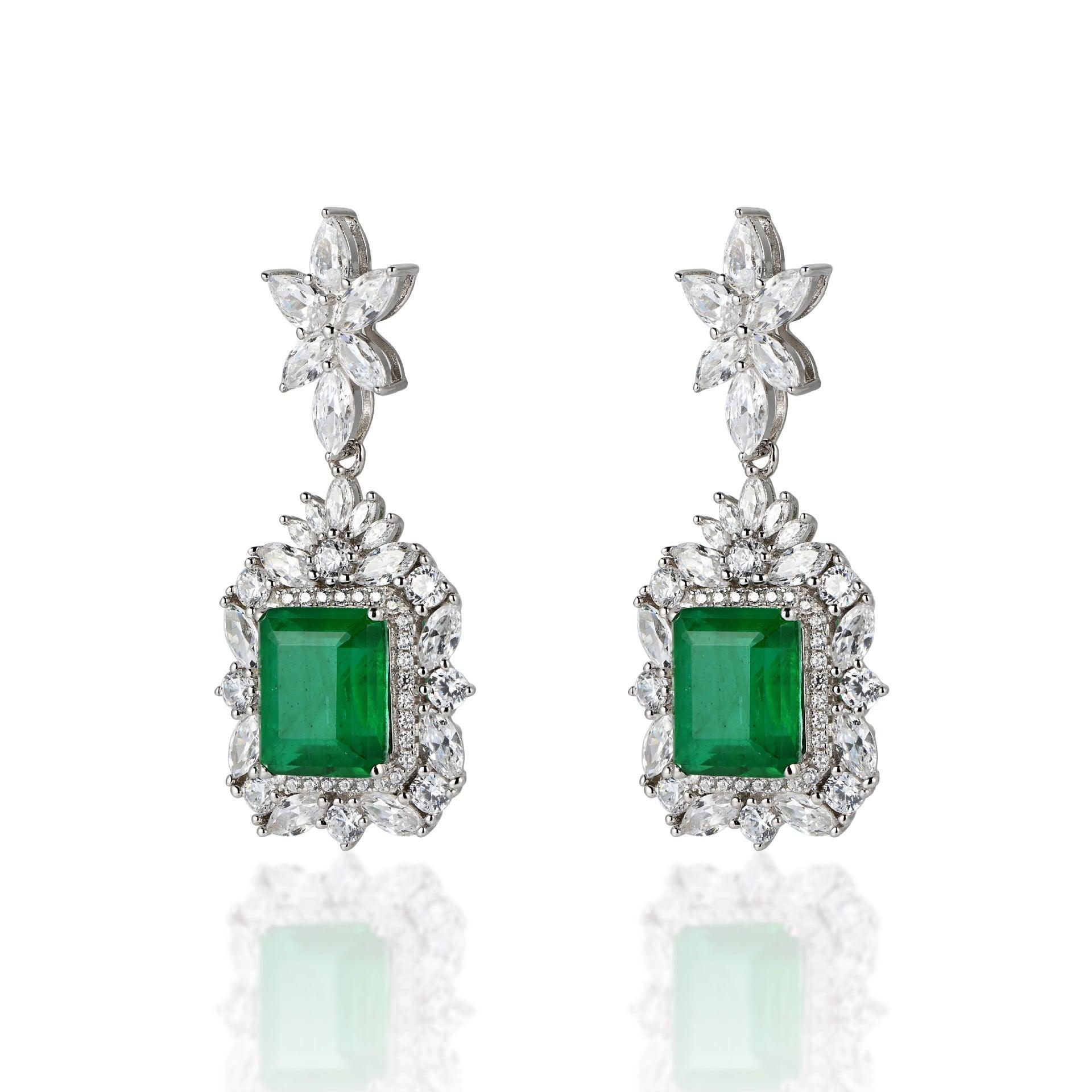 أقراط الماس الزمردEarringsمجوهرات ميون