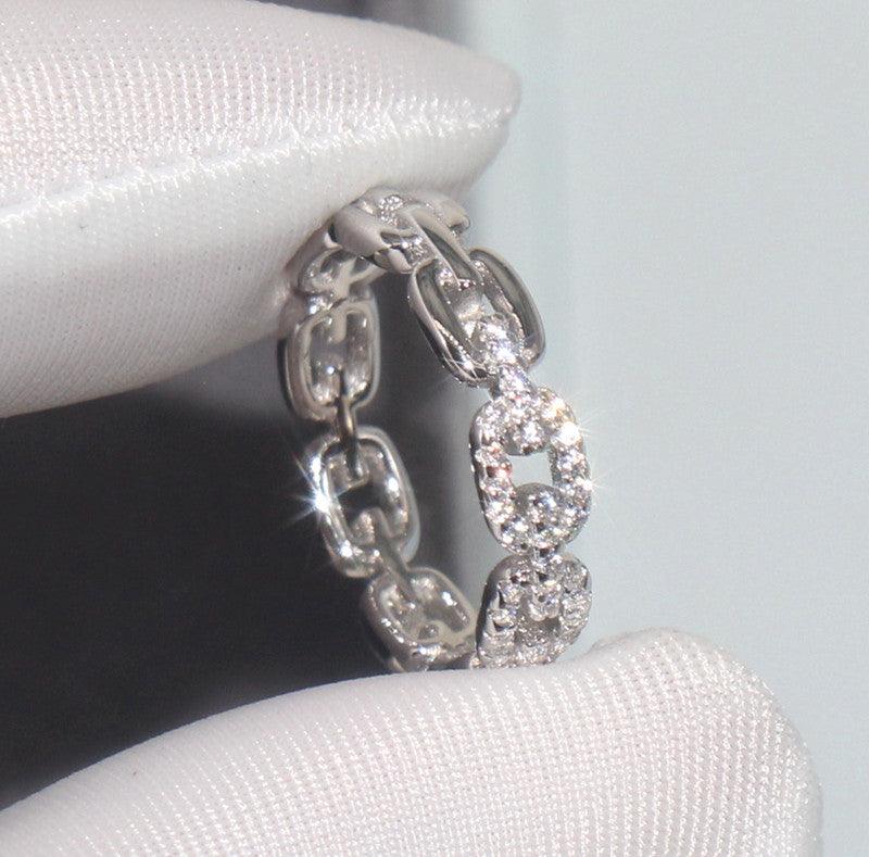 خاتم سلسلة  فضة خاتم الماسRingsمجوهرات ميون