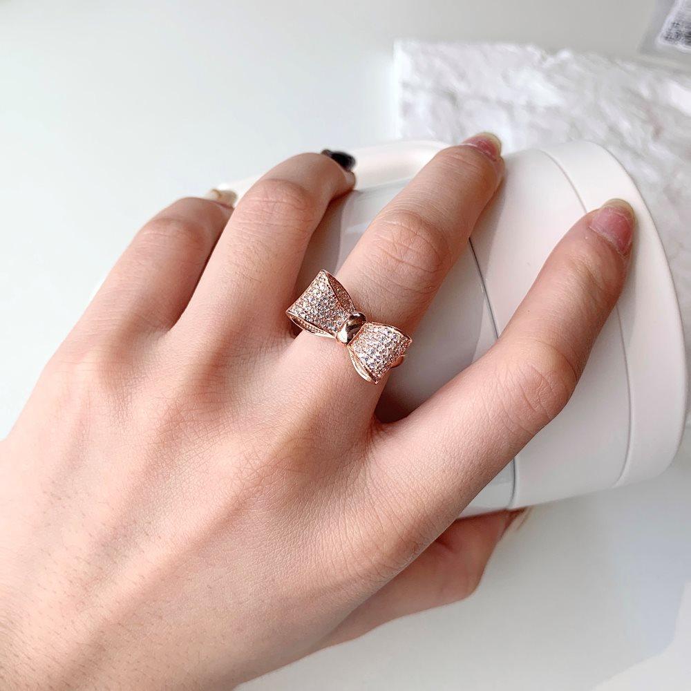خاتم فضة شكل فيونكه مرصعةRingsمجوهرات ميون