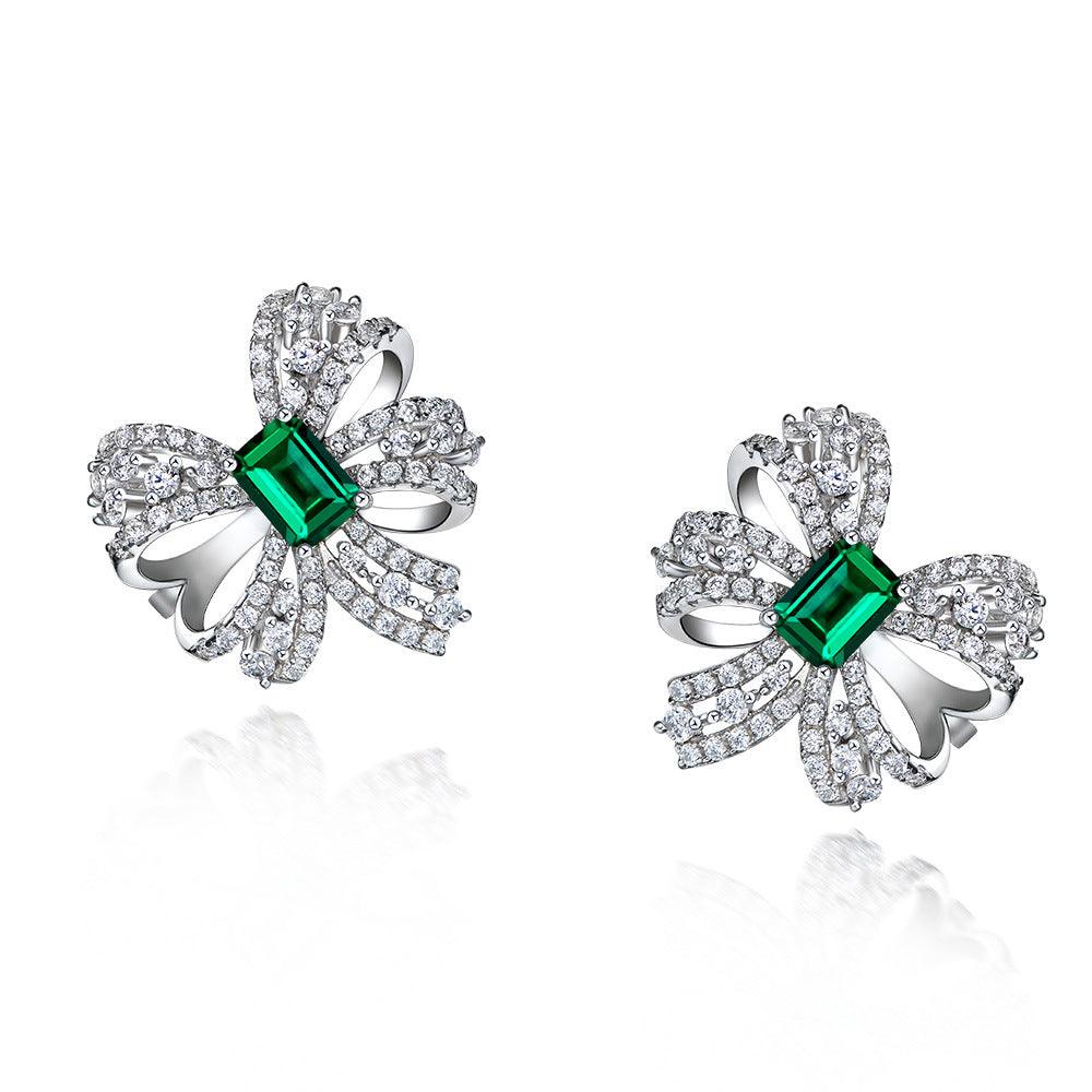 أقراط فراشة الزمردEarringsمجوهرات ميون