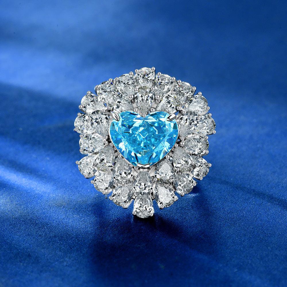 قرط ماسي كبير بشكل قلبRingsمجوهرات ميون