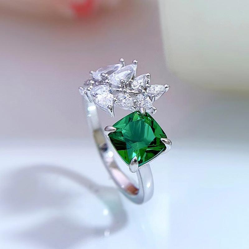 خاتم فضة زمرد جميلRingsمجوهرات ميون