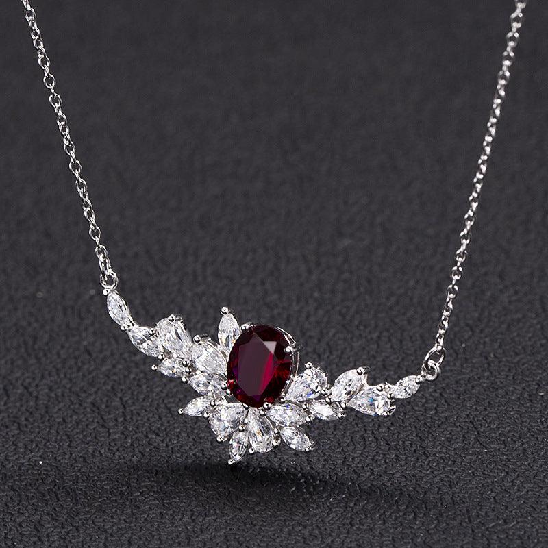 قلادة الماس عالية الكربون أنيقة النمط الأوروبي والأمريكيNecklacesمجوهرات ميون