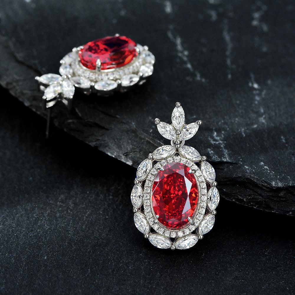 قرط زهرة الجليد الياقوتيةEarringsمجوهرات ميون