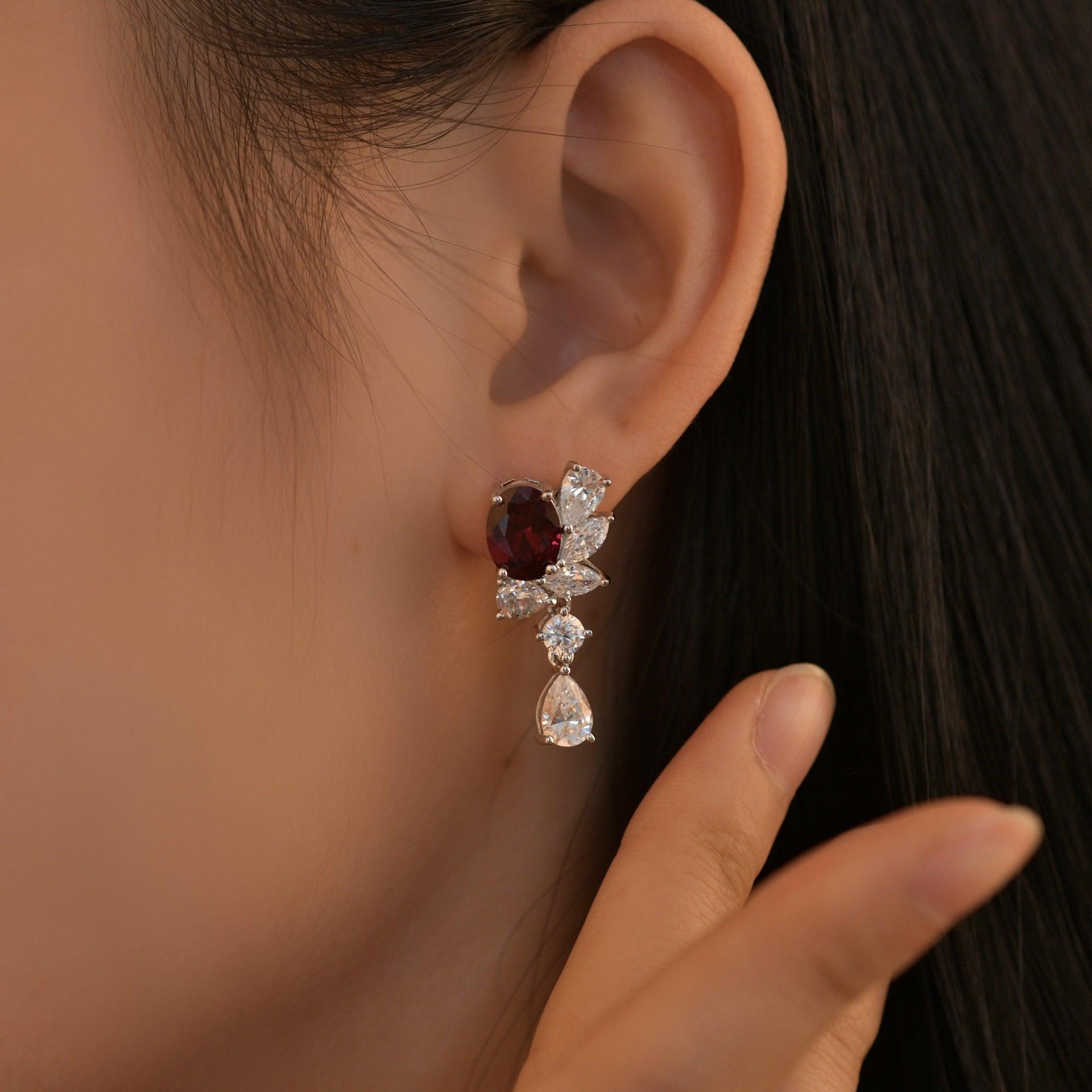 أقراط على شكل جناح 7 * 9 من الفضة الاسترليني الفاخرةEarringsمجوهرات ميون