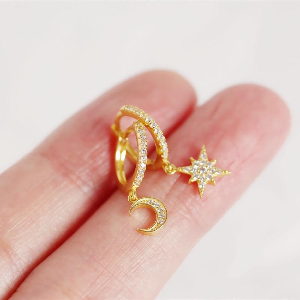 أقراط لاكي ستار من الفضةEarringsمجوهرات ميون