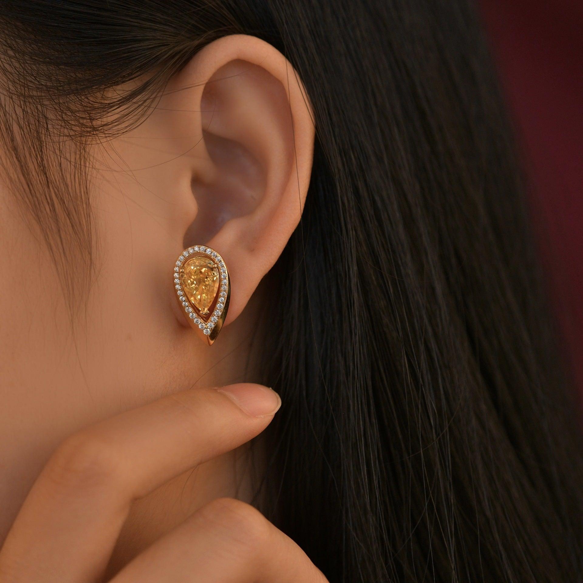 قرط أزهار ثلجية صفراءEarringsمجوهرات ميون