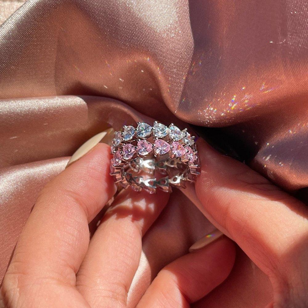 خاتم قلب الماسي من الفضةRingsمجوهرات ميون