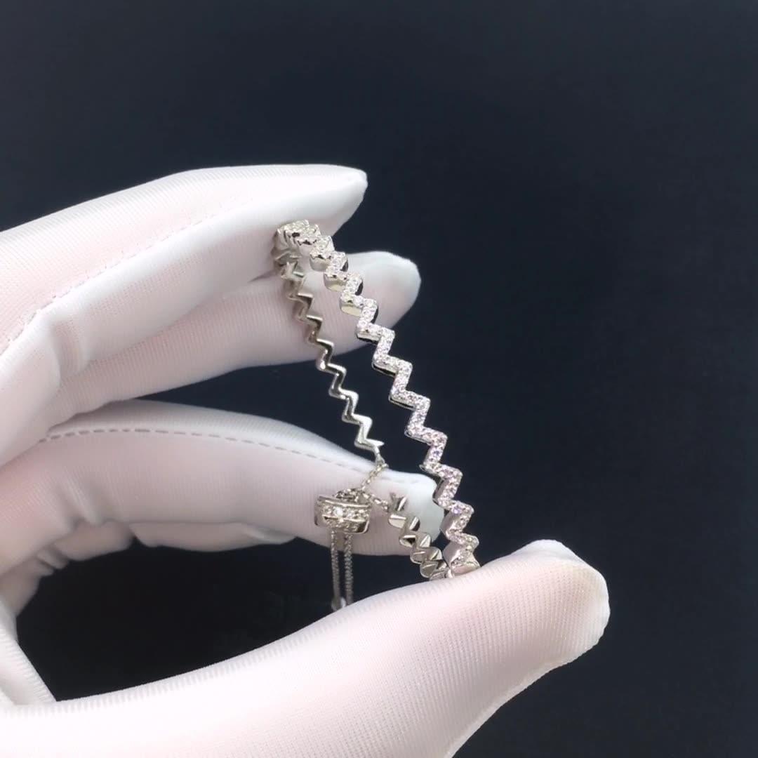أسوار أمواج من الفضة والماس مطعمBraceletsمجوهرات ميون