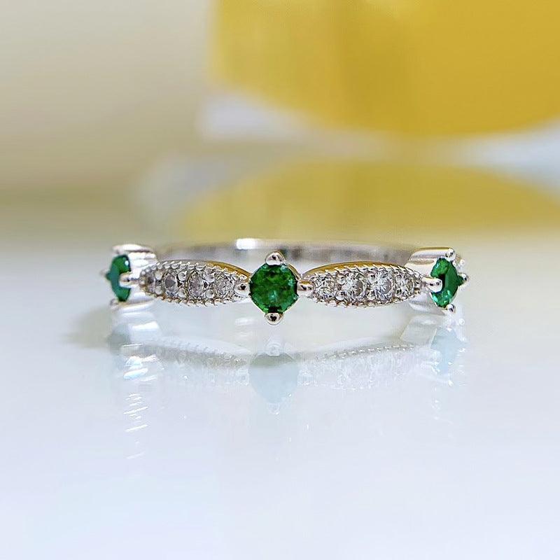 خاتم فضة الماس عصري بسيطRingsمجوهرات ميون