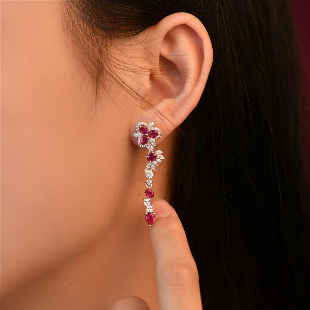 قرط فضة الماسي بشكل انيق وراقيEarringsمجوهرات ميون