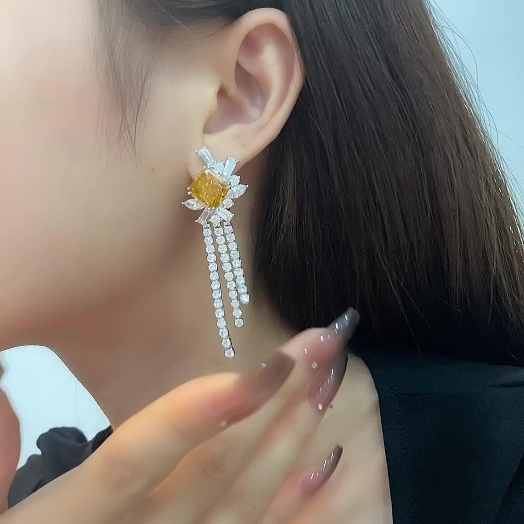 أقراط ماسية طويلةEarringsمجوهرات ميون