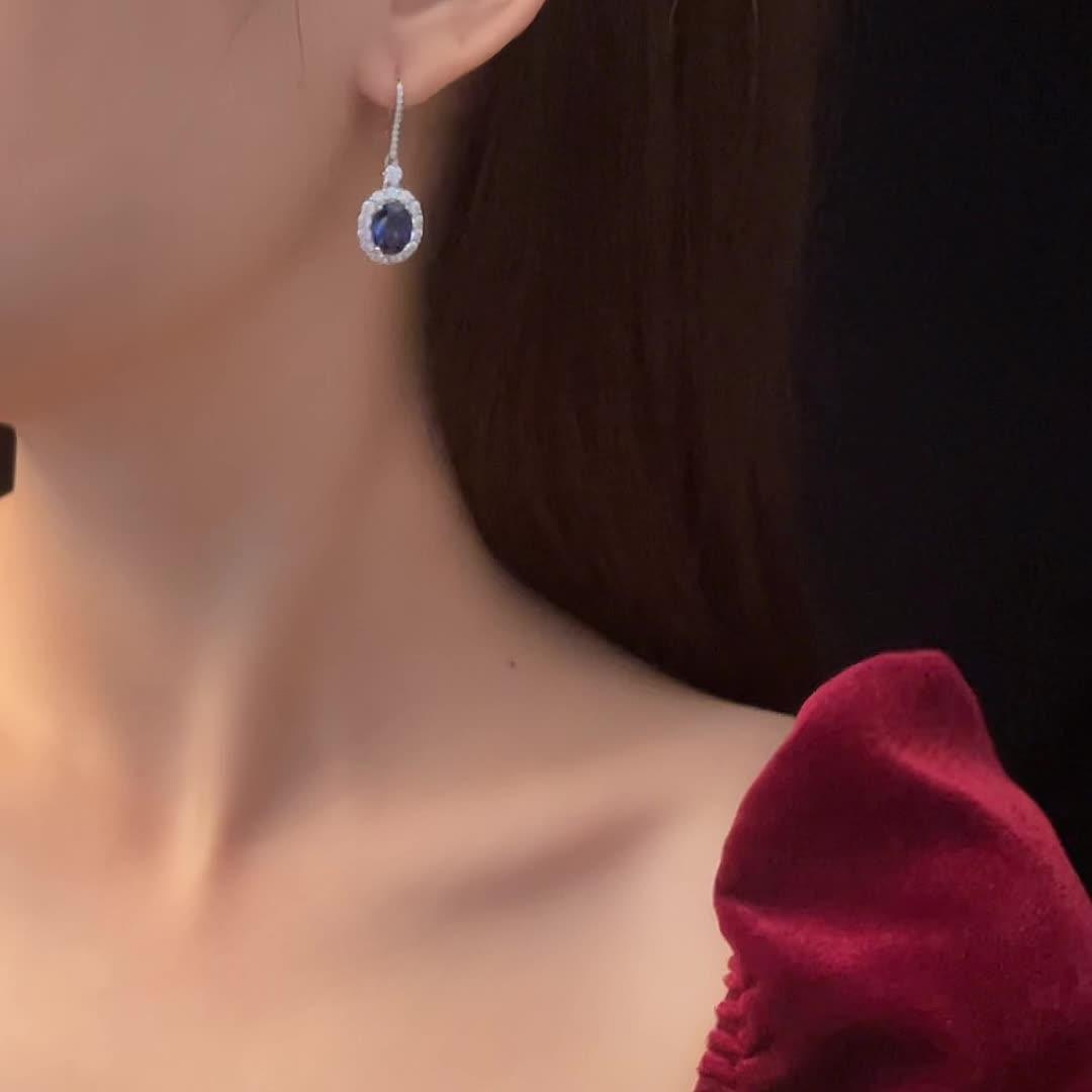 أقراط الياقوت بشكل بيضويEarringsمجوهرات ميون