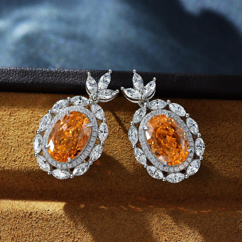 قرط زهرة الجليد الياقوتيةEarringsمجوهرات ميون