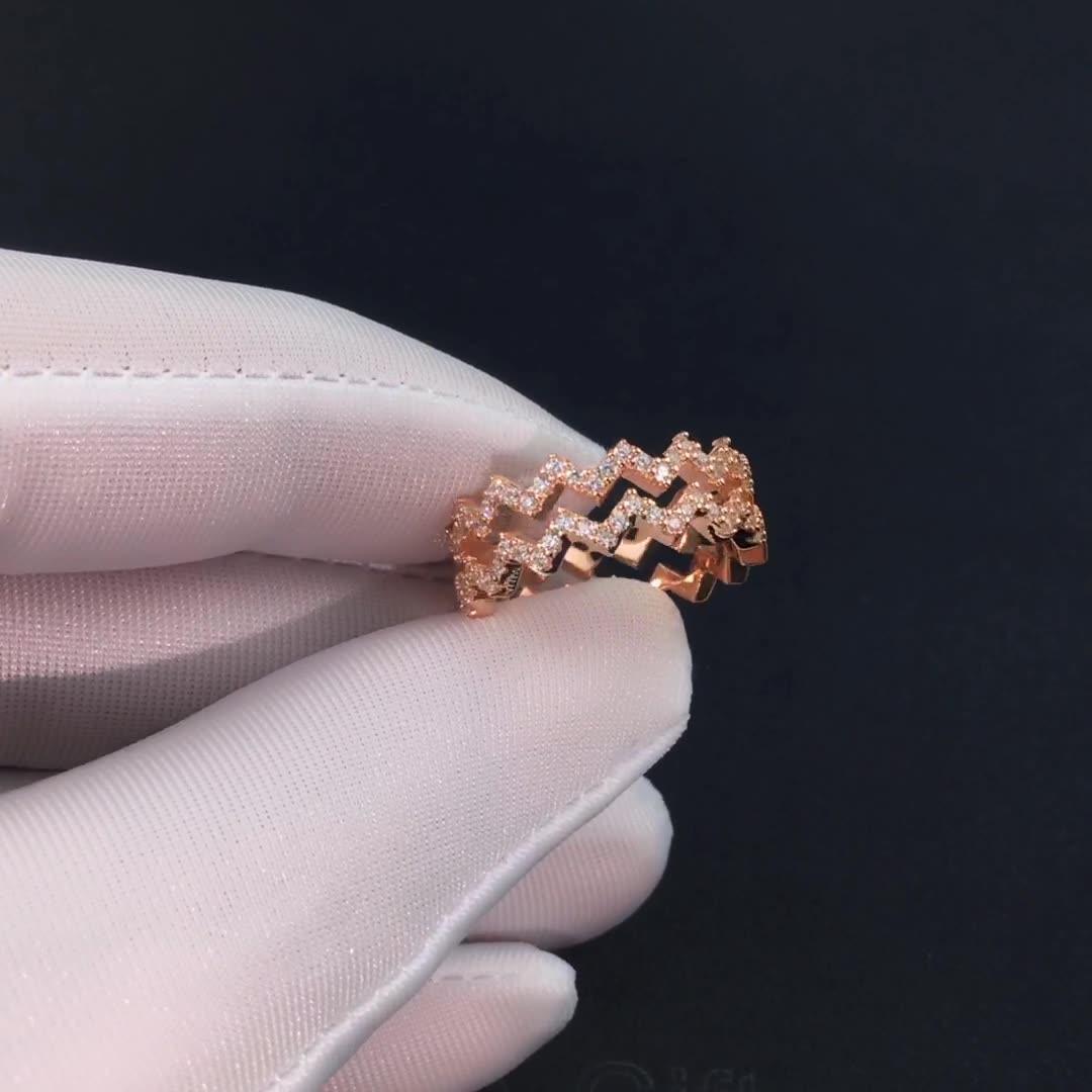 خاتم نسائي مرصع بالألماس بطبقة مزدوجةRingsمجوهرات ميون