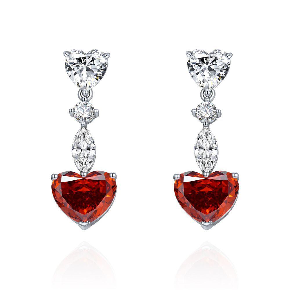 أقراط الزمرد على شكل قلبEarringsمجوهرات ميون