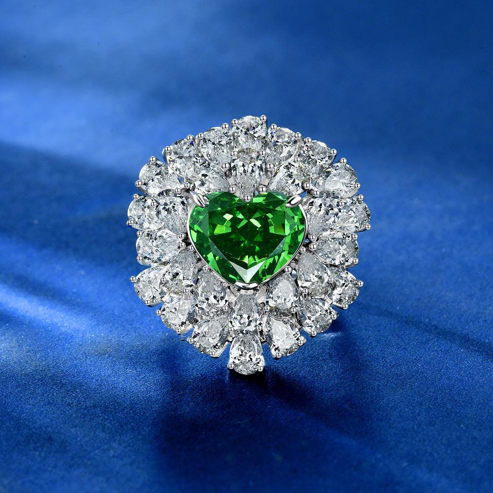 قرط ماسي كبير بشكل قلبRingsمجوهرات ميون