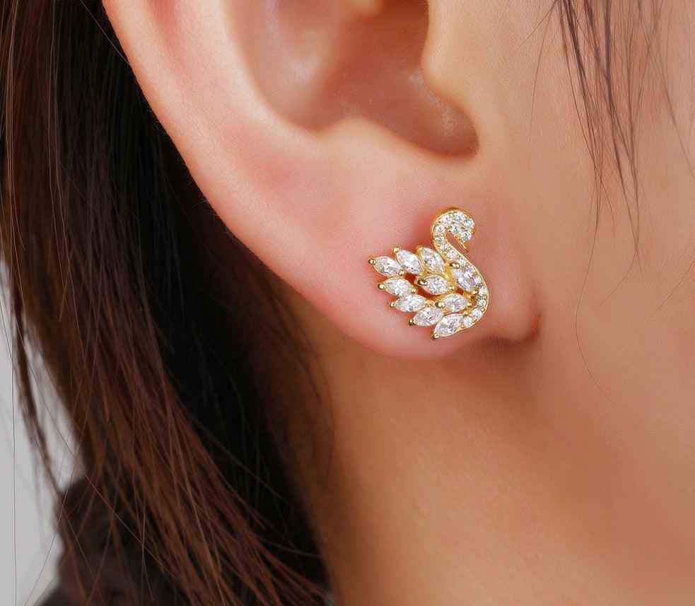 أقراط البجعة البيضاءEarringsمجوهرات ميون
