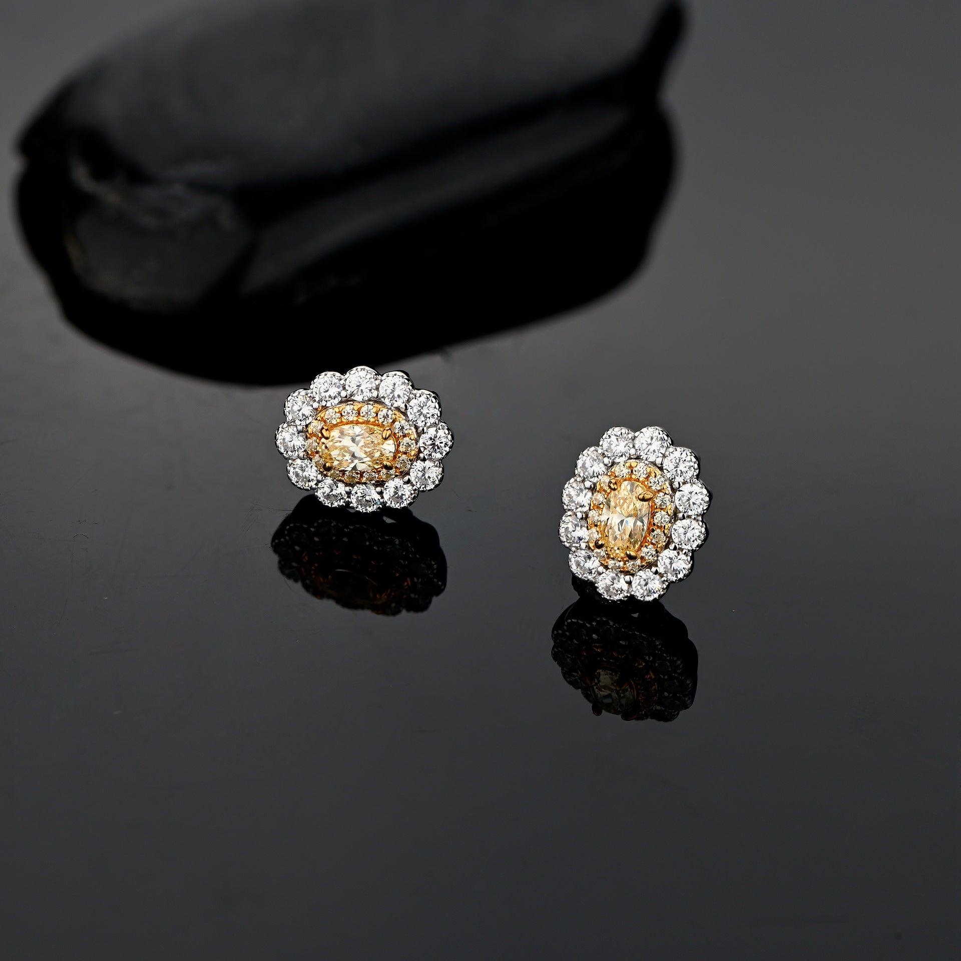 قرط الماسة الدائريةEarringsمجوهرات ميون